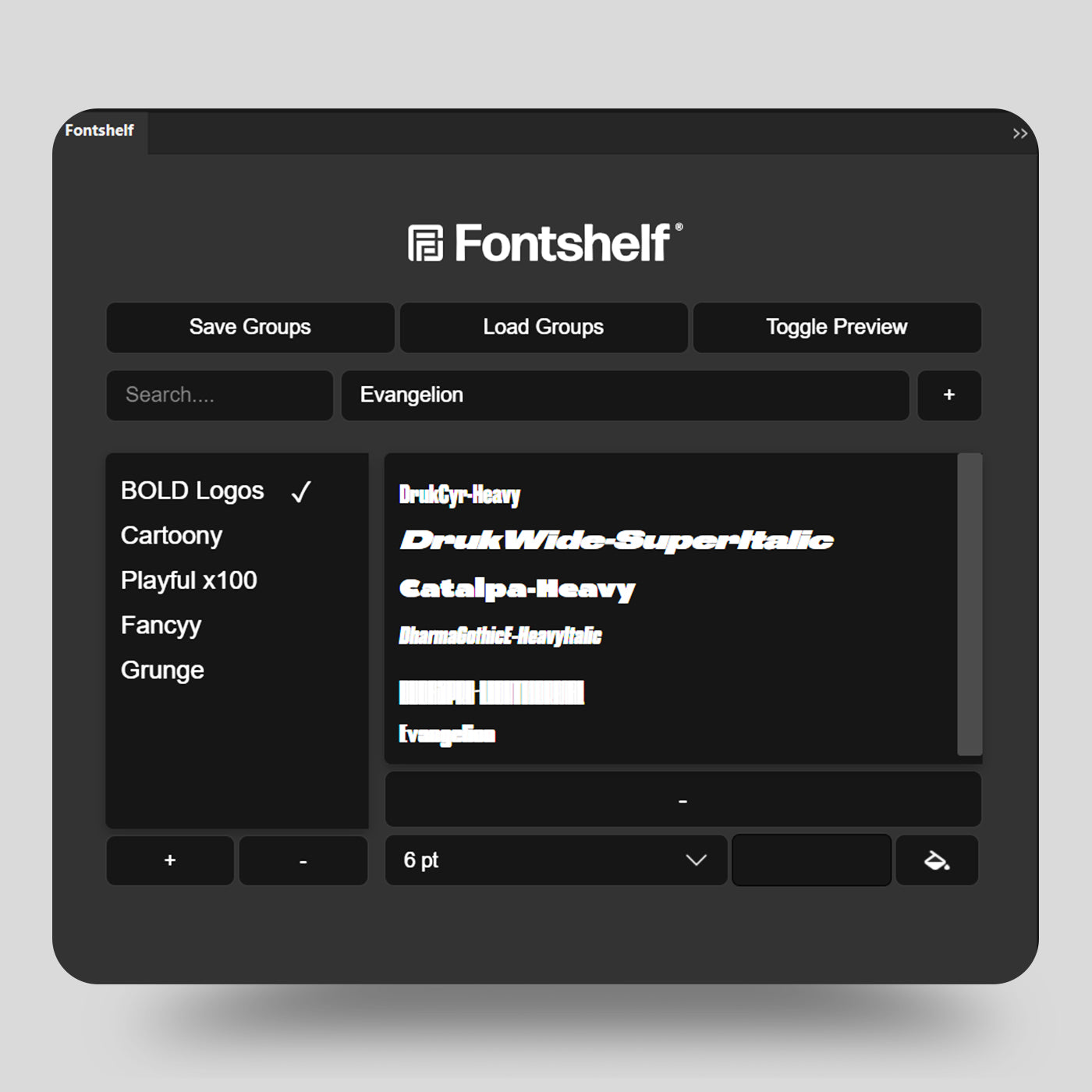Fontshelf (v.Illustrator)